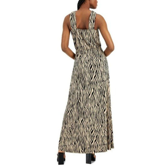I.N.C. International Concepts Petite Zebra Printed Halter Maxi Dress NWT