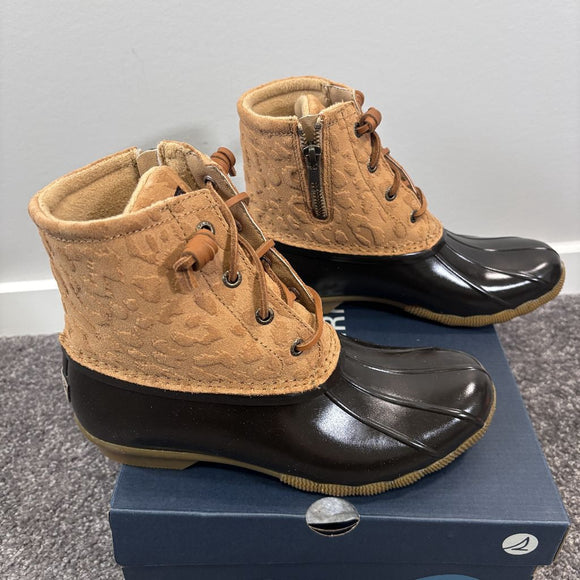 Sperry Women's 7 Beige Saltwater Waterproof Duck Boots NIB
