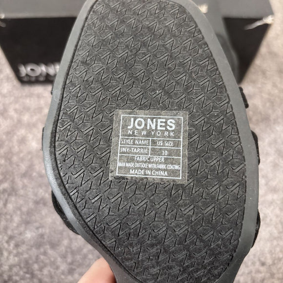 Jones New York Women's 10 Black Tarrie Rhinestone Bow Stiletto Heels NIB