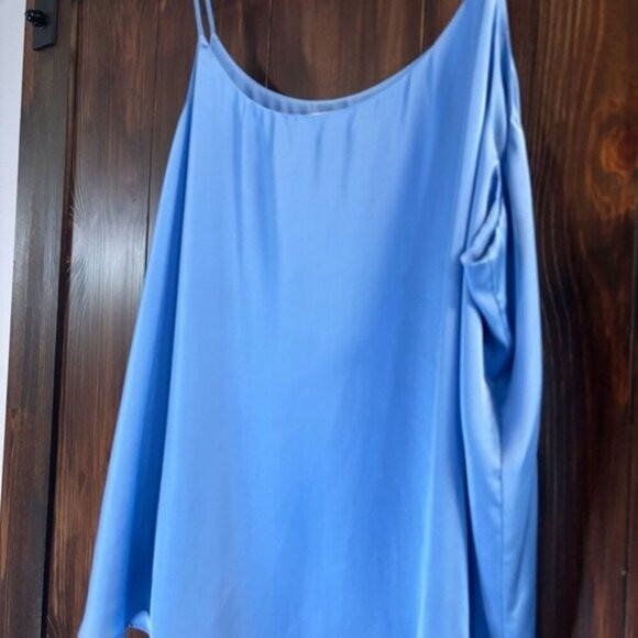 Bar III Women's Blue Satin Spaghetti-Strap Scoop-Neck Lined Camisole NWT