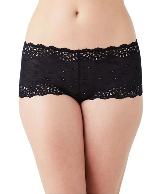 B.tempt'd by Wacoal Women's Medium Black Eyelet Boyshort Underwear NWT
