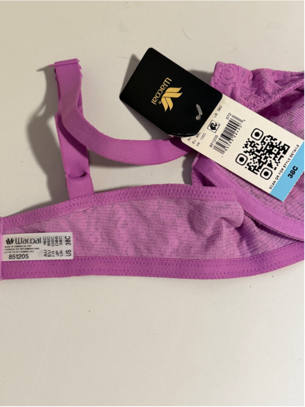 Wacoal Women's Size 38C Purple Halo Lace Molded Underwire Bra NWT