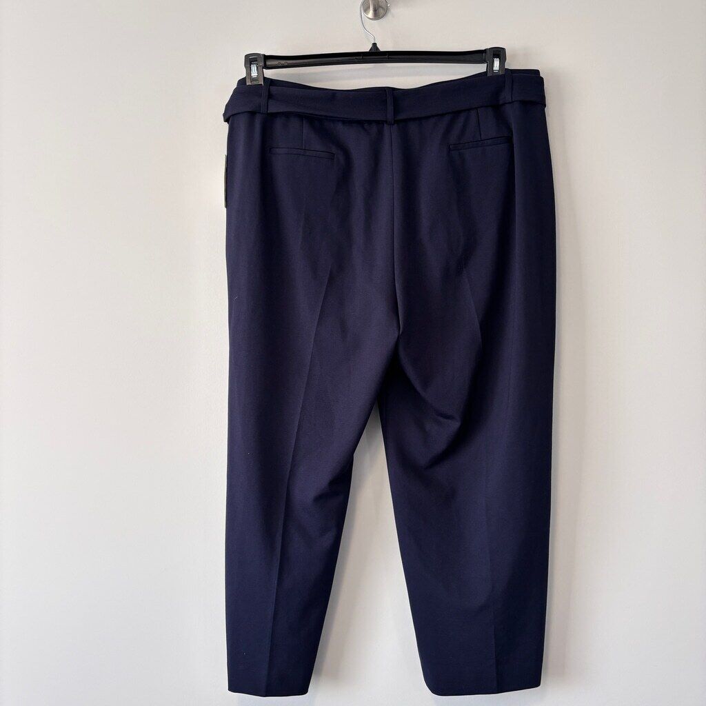 Bar III Women's XXL Navy Blue Tie Front Cropped Comfortable Dress Pants NWT