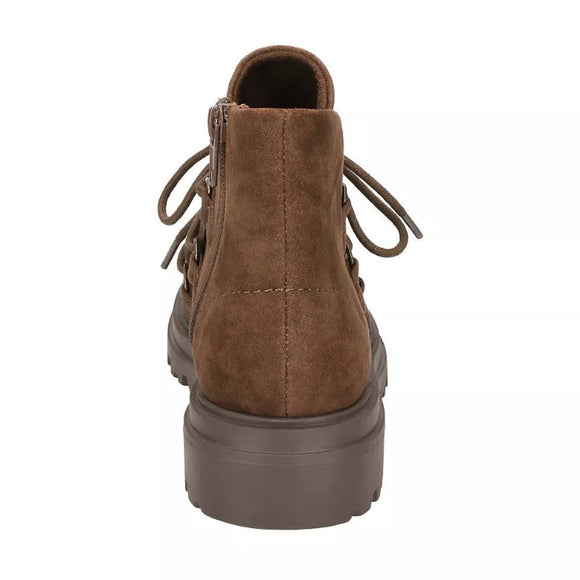 Bella Vita Women's 7.5 Narrow Khaki Lace-Up Side Zip Ankle Booties / Boots NIB