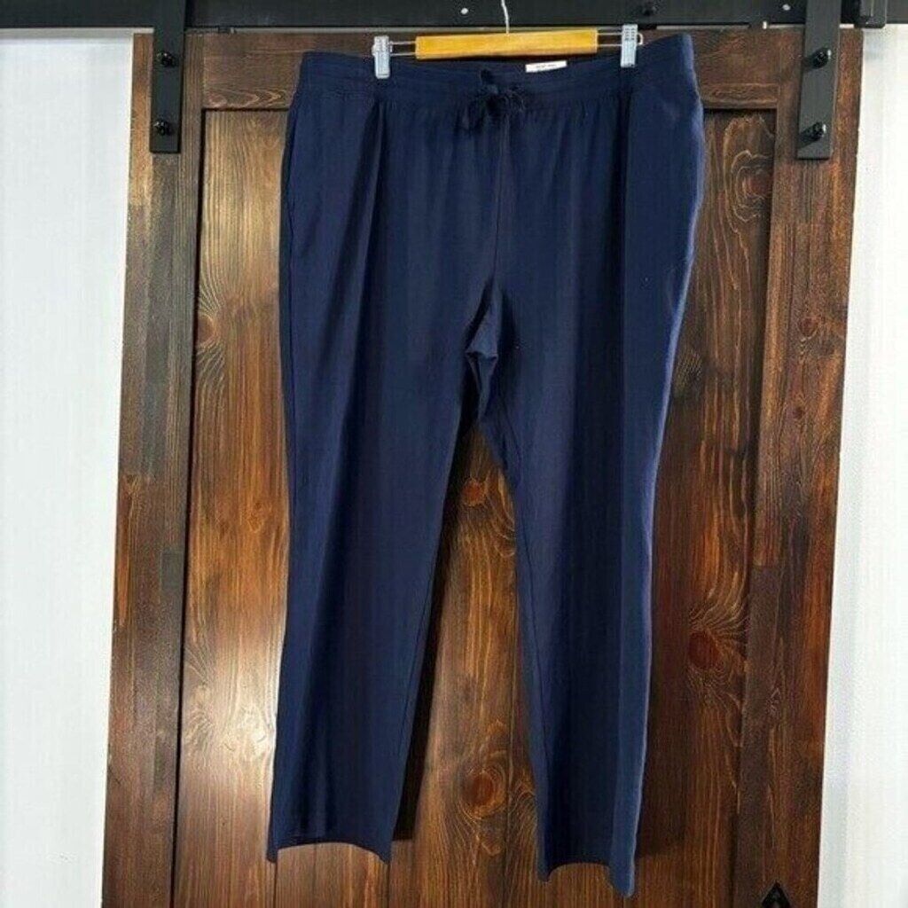 Karen Scott Plus Size Navy Knit Drawstring Sweat Pants /Joggers NWT