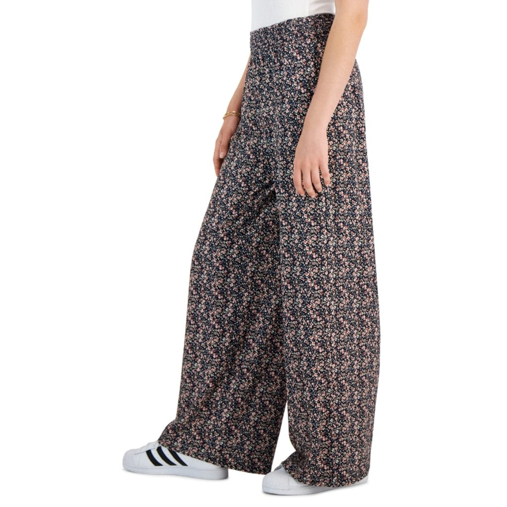 Tinsel Women's Extra Large Petite Navy Floral Print Wide-Leg Pants NWT