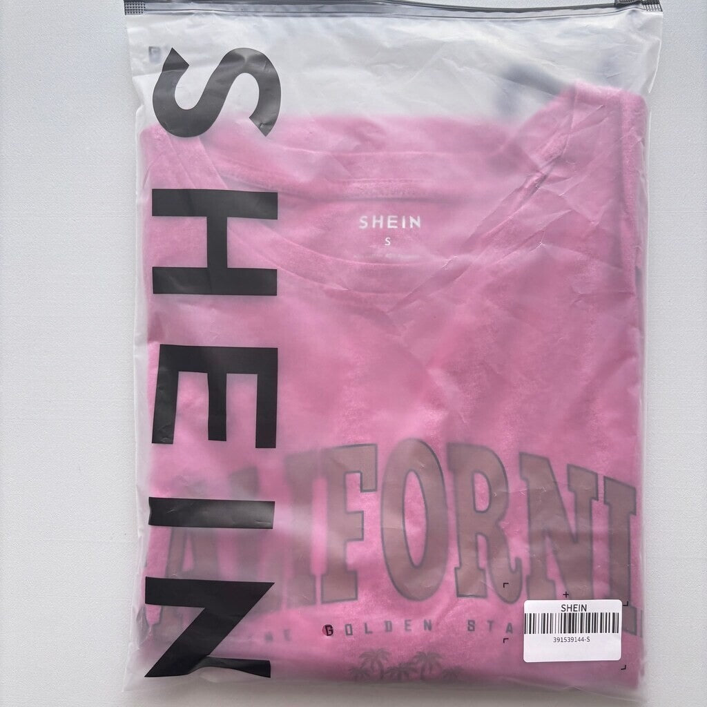 SHEIN Men's Red / Pink California Graphic Tee Short Sleeve Round Neck Shirt NIB