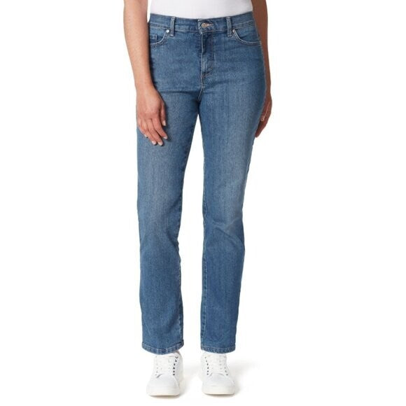 GLORIA VANDERBILT Petite Amanda High Rise Straight-Leg Light Wash Jeans, NWT
