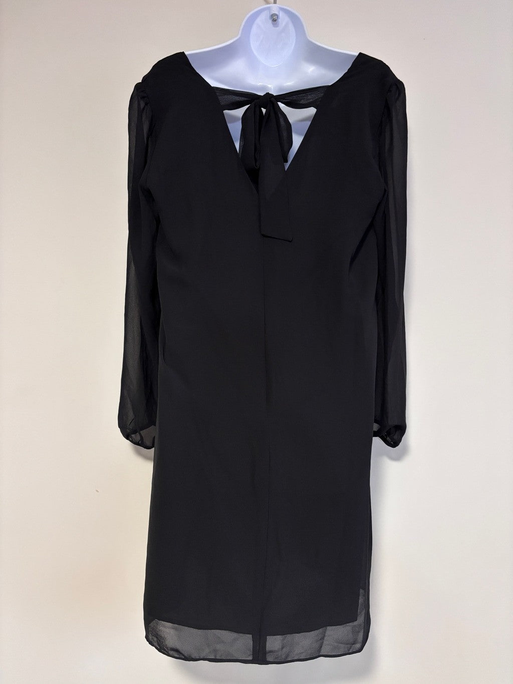 INC International Concepts Size Medium Black Chiffon Long Sleeve Mini Dress NWT