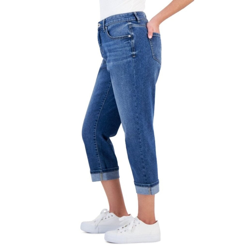 Style & Co. 4 Petite Mid-Rise Curvy-Fit Roll Cuff Capri Jeans NWT