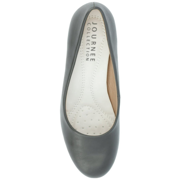 Journee Women's 9 Stone Grey Comfort Insole Round Toe Low Block Heel Pumps NIB