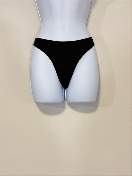 COTTON ON Women's Small Black Refined High-Side Brazilian Bikini Bottoms NWT