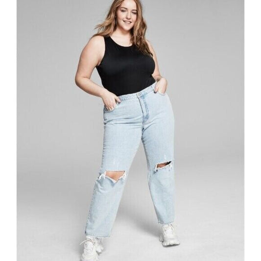 And Now This Plus Size 1X Black Sleeveless High Neck Bodysuit NWT
