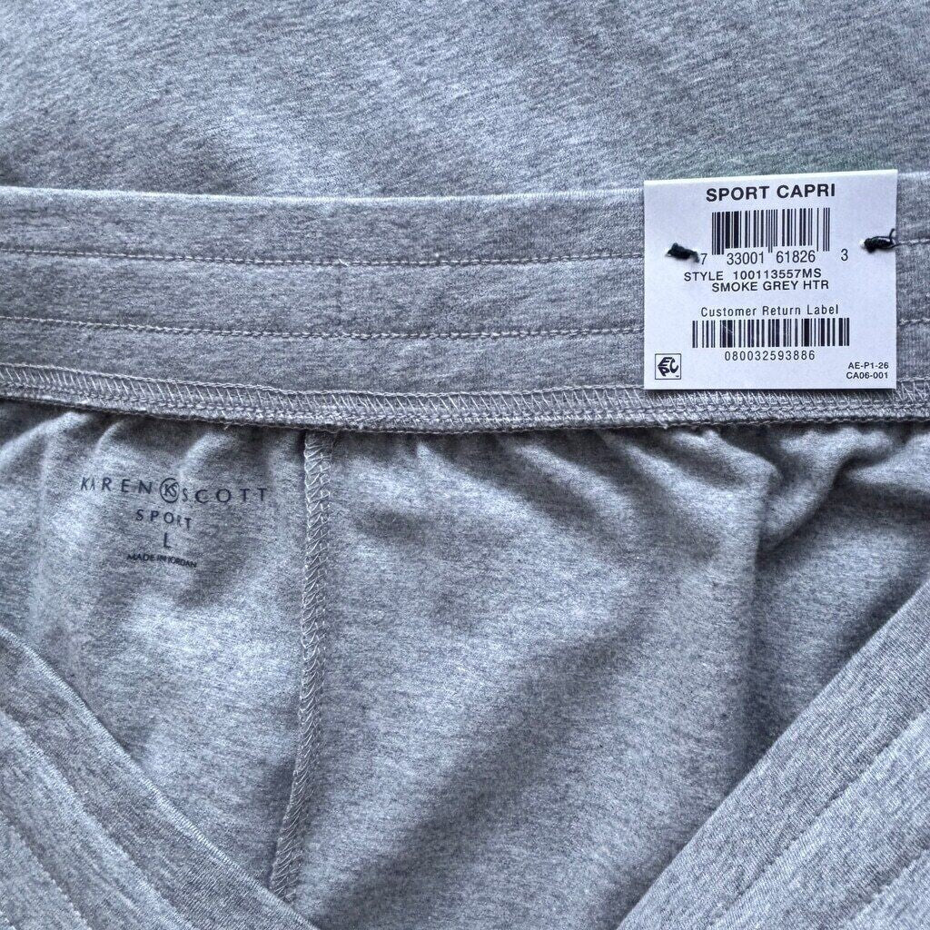Karen Scott Women's Light Grey Knit Capri Pull On Pants / Joggers NWT