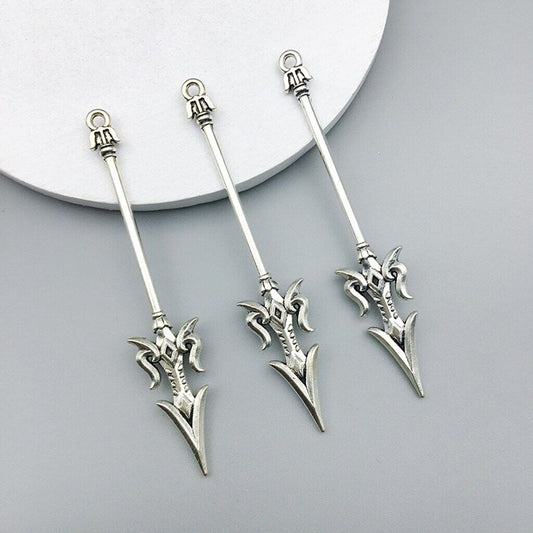 Elven Twinblades Bow Alloy Pendant Charm for Jewelry & Crafting NWT