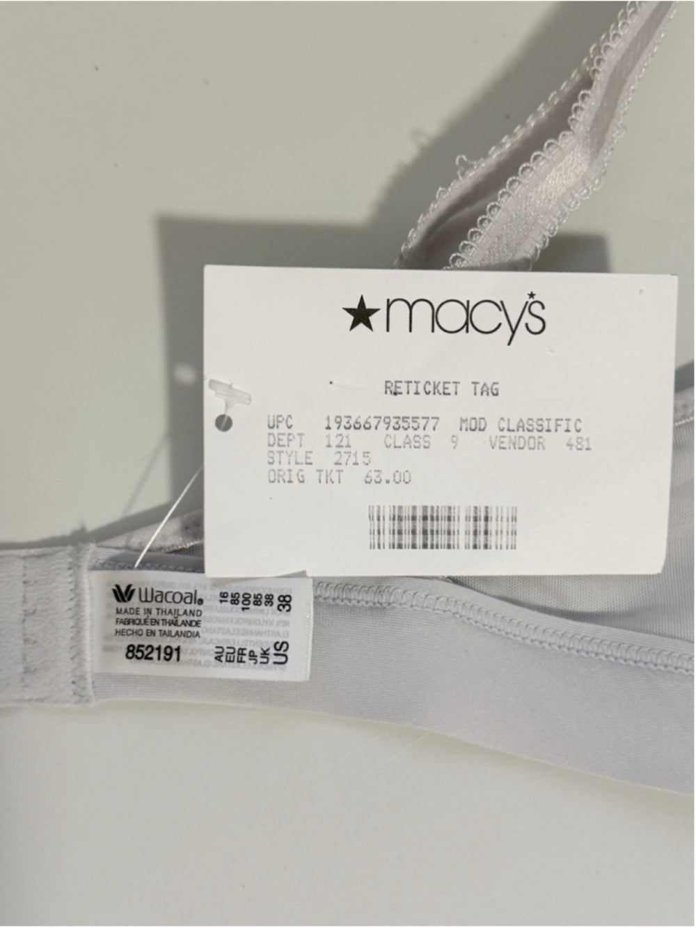 Wacoal Women's Size 38 Blue Embrace Lace Soft Cup Wireless Bra Lingerie NWT