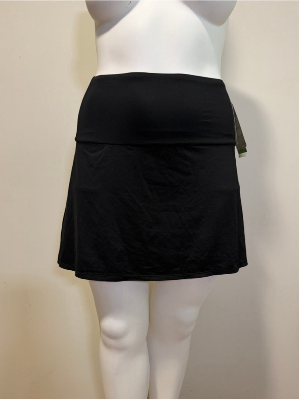 Coco Reef Women's Large Black Ultra-High Waist Swim Skort w/ Tummy Control NWT