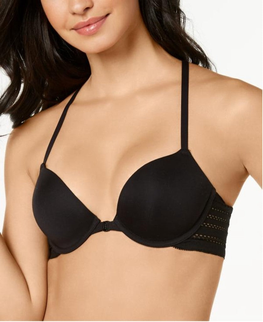 DKNY Women's Size 32D Black Classic Cotton T-Back Lace Bra NWT