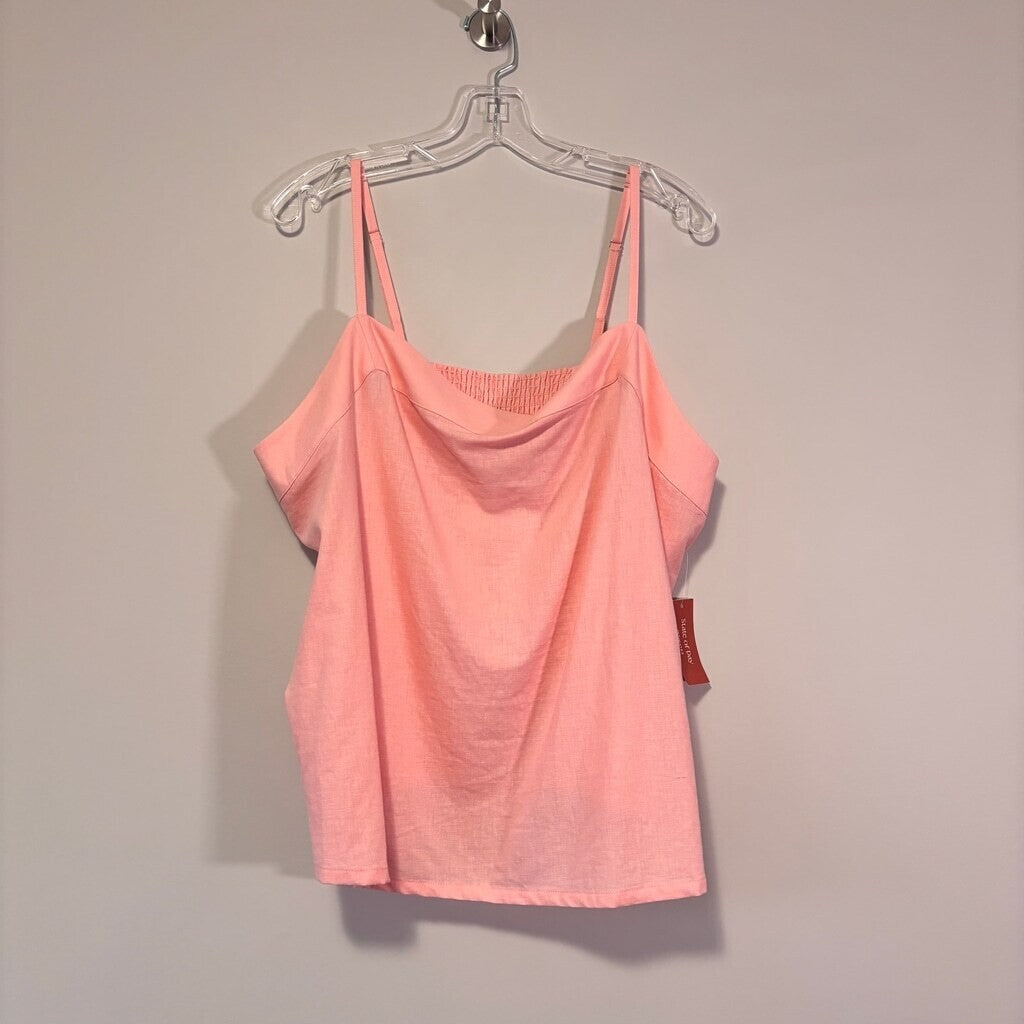 State of Day Women's Linen 2-Piece Pink Cami & Shorts Pajama Set NWT