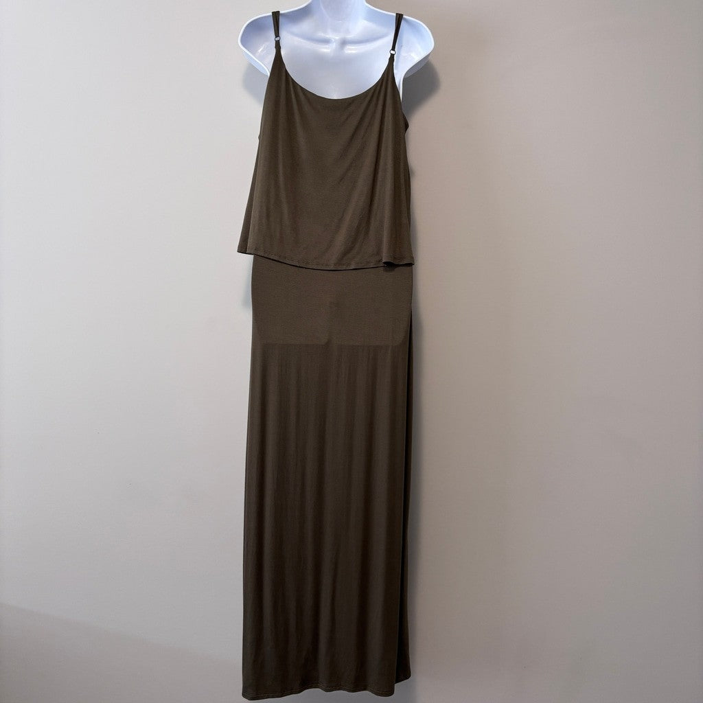 INC International Concepts Women's XL Olive Green Tie-Waist Midi Dress NWT