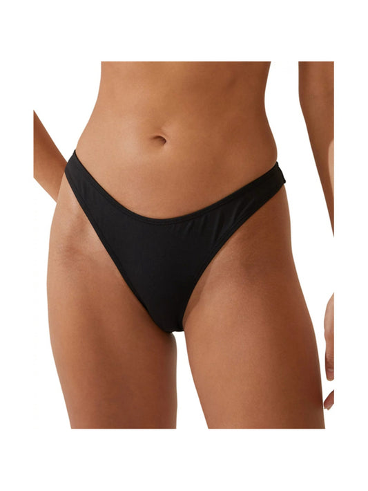 COTTON ON Women's Small Black Refined High-Side Brazilian Bikini Bottoms NWT
