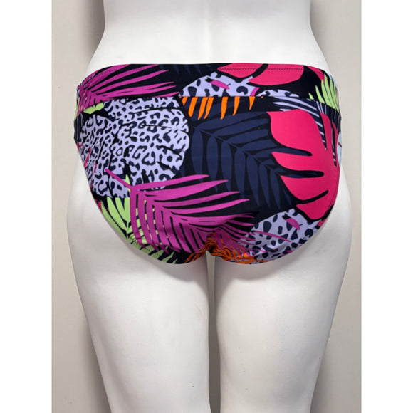Bar III Women's XL Multicolor Palm Prowl High Leg Bikini Bottoms NWT