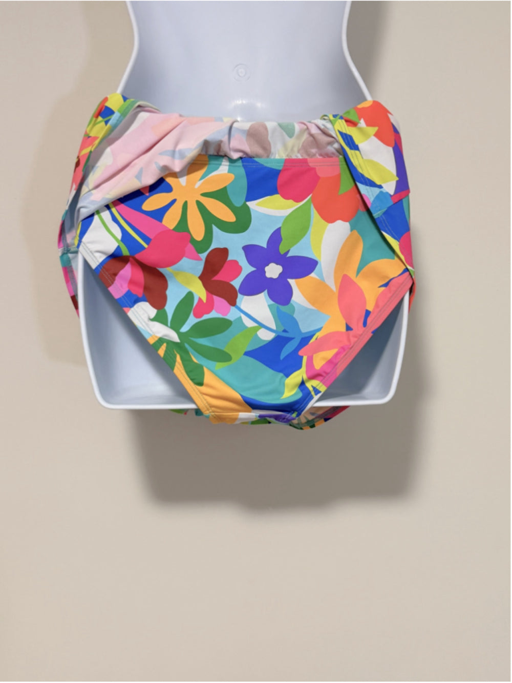 Bleu by Rod Beattie Size 10 Colourful Floral Side-Drape Hipster Swim Skirt NWT