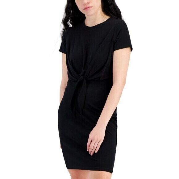 I.N.C. International Concepts Petite Black Knot-Front Dress NWT