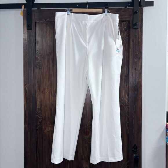 Calvin Klein Women's White High Rise Wide Leg Pants Trousers NWT