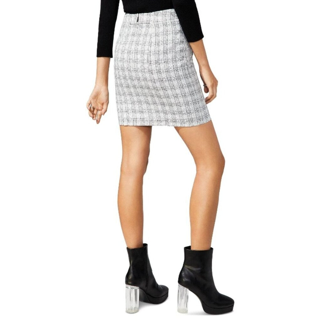 Bar III Women's Size 14 Black and White Tweed Formal Pencil Skirt NWT