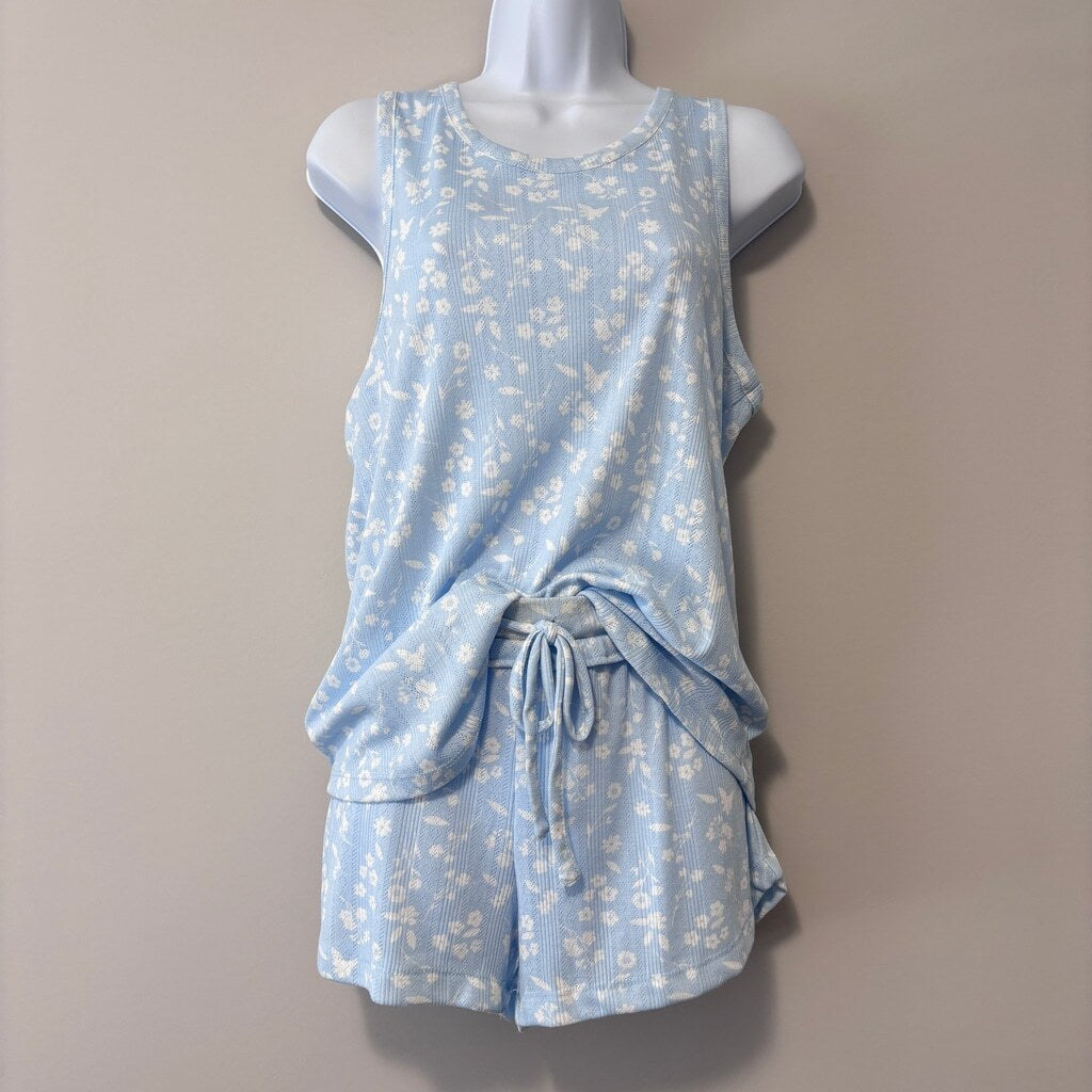 Roudelain Women's 2-Pc. Blue Pointelle Tank & Shorts Pajama Set NWT