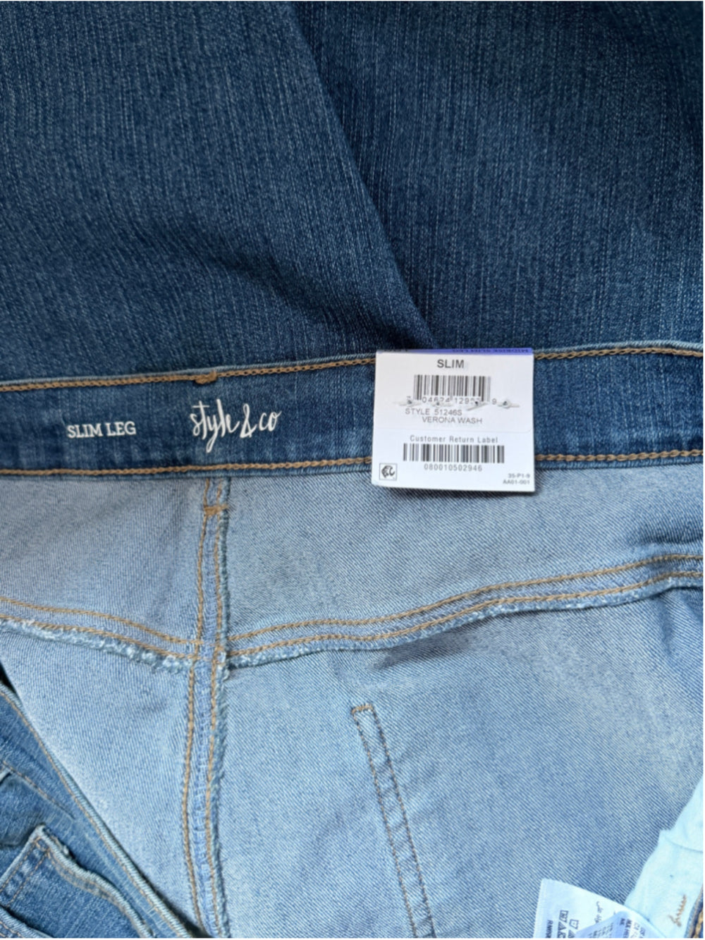 Style & Co. Women's 18S Mid Rise Slim Leg Medium Wash Denim Jeans NWT