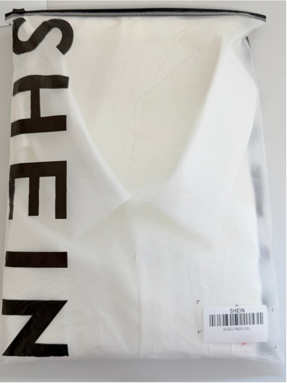 SHEIN Men's 2XL White Button Front Short Sleeve Shirt NWT