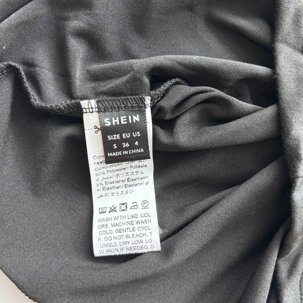 SHEIN Size Small Teddy Graphic T-Shirt Black Tee Women’s Casual Top NIB