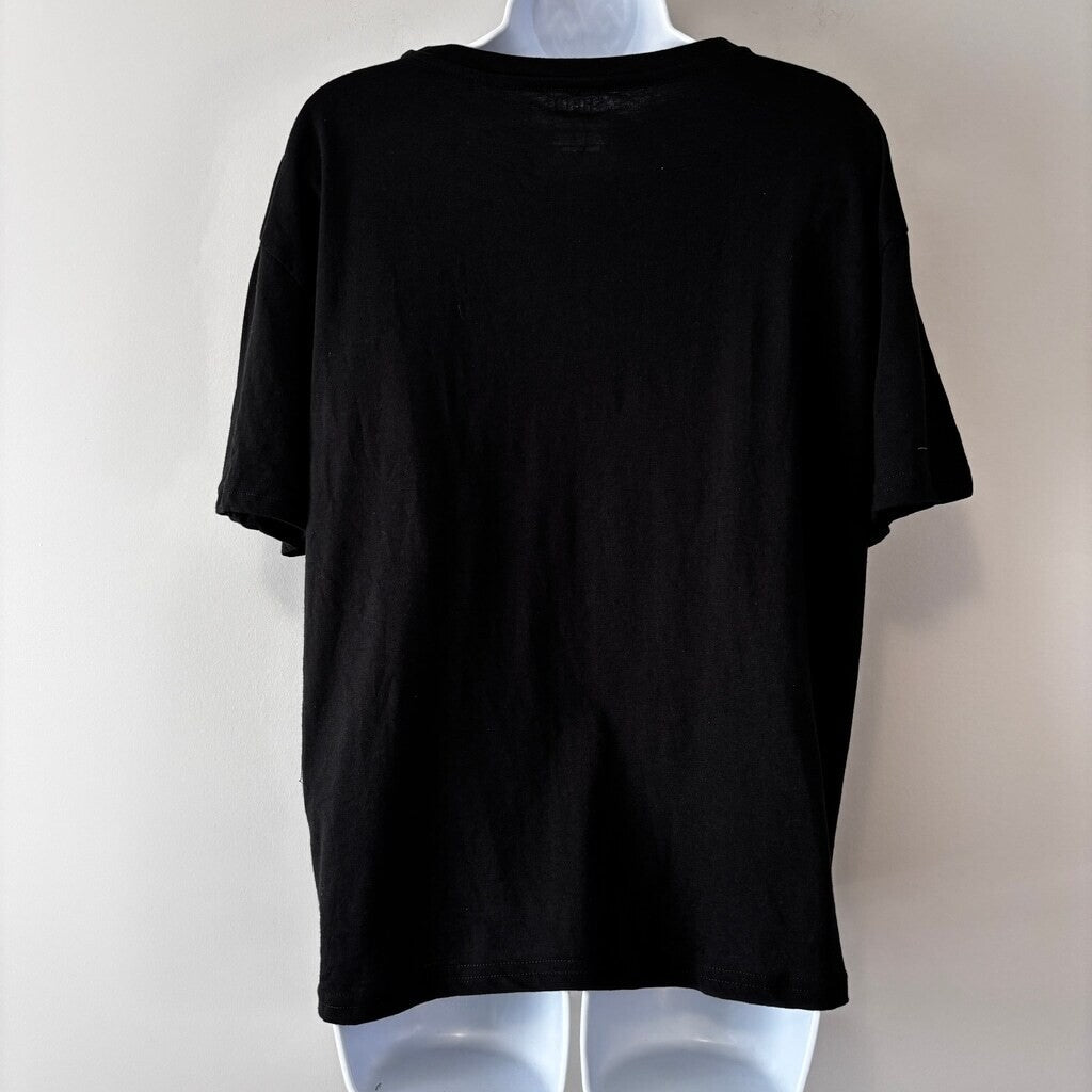 SHEIN Women's Boxy Oversized Black Graphic Tee - Fearless, Loved, Strong NIB