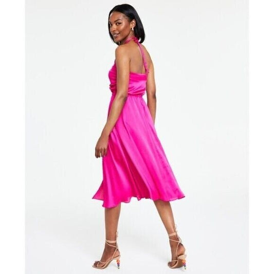 I.N.C. International Concepts Ruched Pink Halter Dress NWT