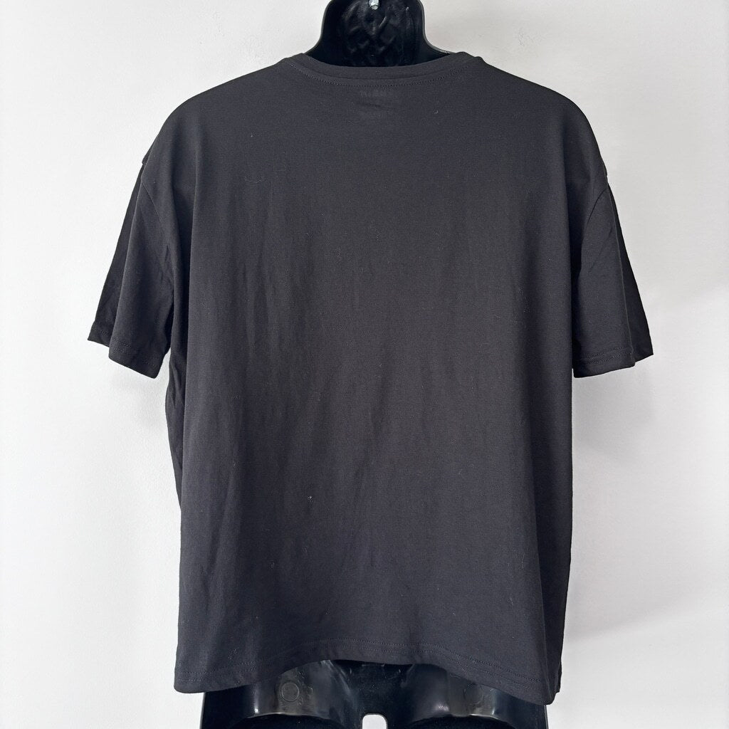 SHEIN Men's Small Black Casual Graphic "Balance" Sporty Short Sleeve T-Shirt NIB