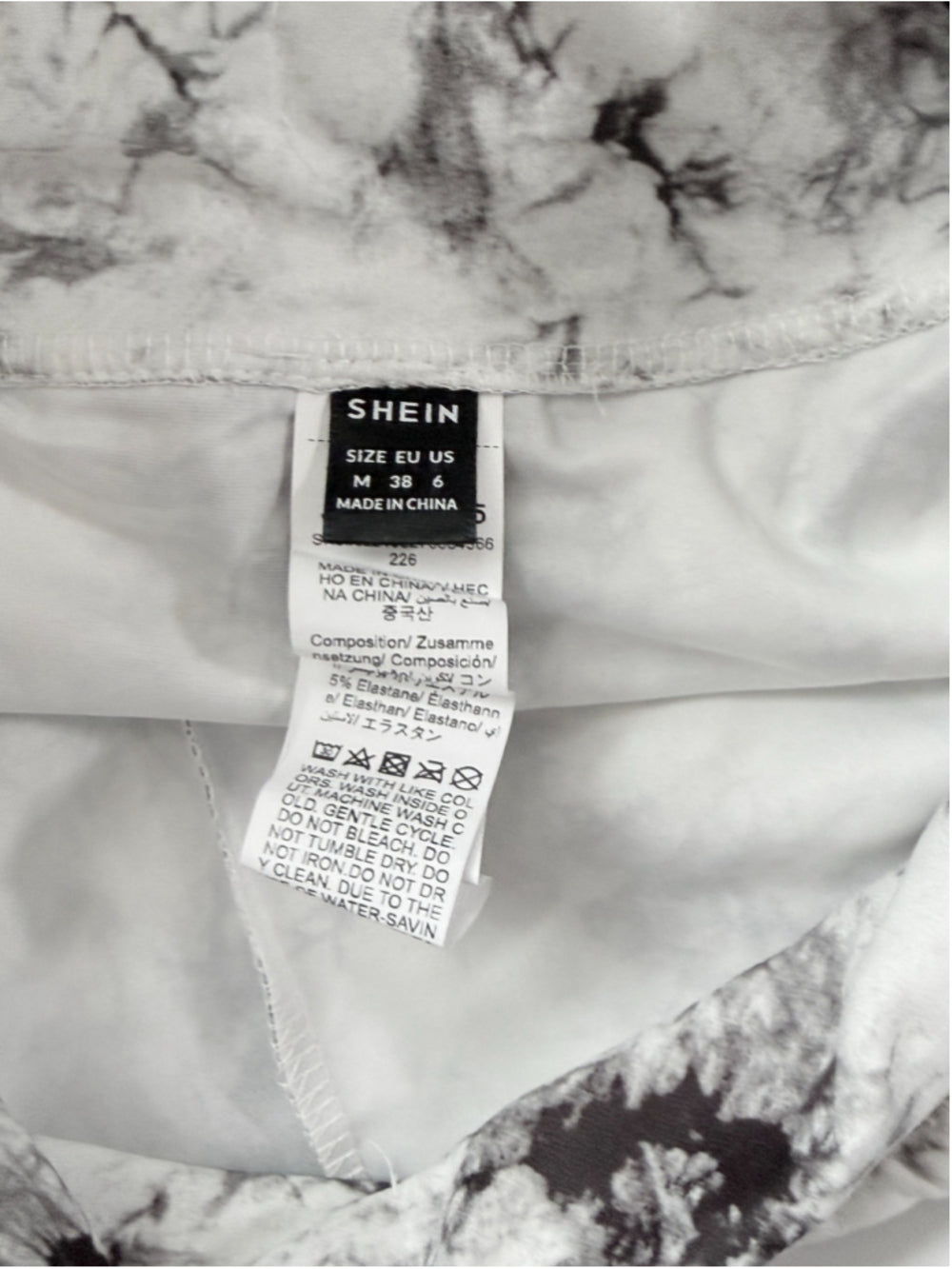 SHEIN Women's Medium Black White Tie Dye Skort Mini Skirt Shorts NWT