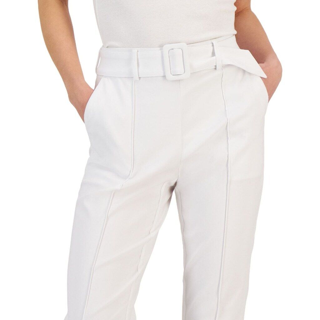 INC International Concepts Women's Size XL White Belted High-Rise Capris NWT