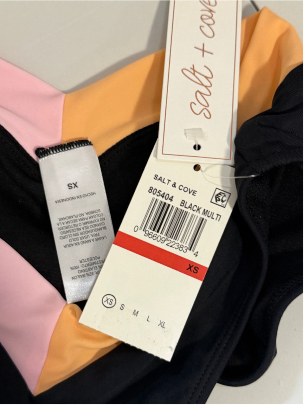 Salt + Cove Size Extra Small Black and Orange Bikini Bottoms / Swimwear NWT