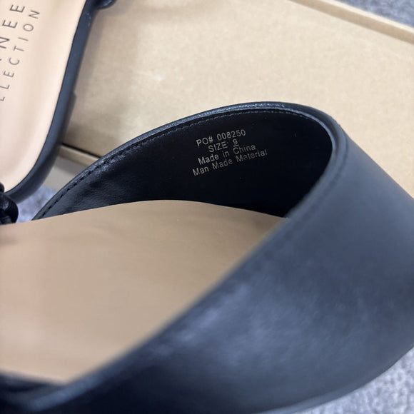 Journee Collection Women's Size 9 Black Olivea Braided Slides / Sandals NIB