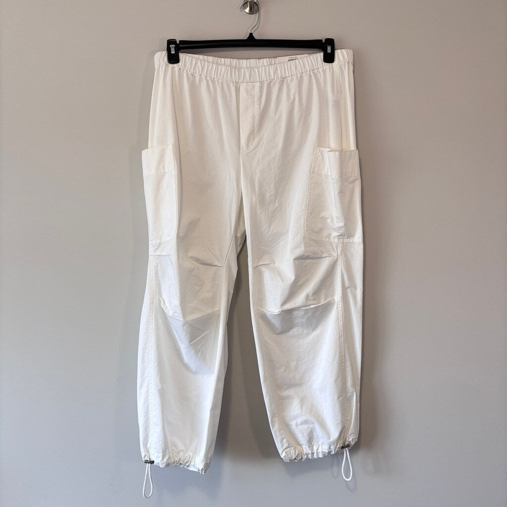 On 34th Women's Plus Size White Elastic-Waist Trendy Utility Pants NWT