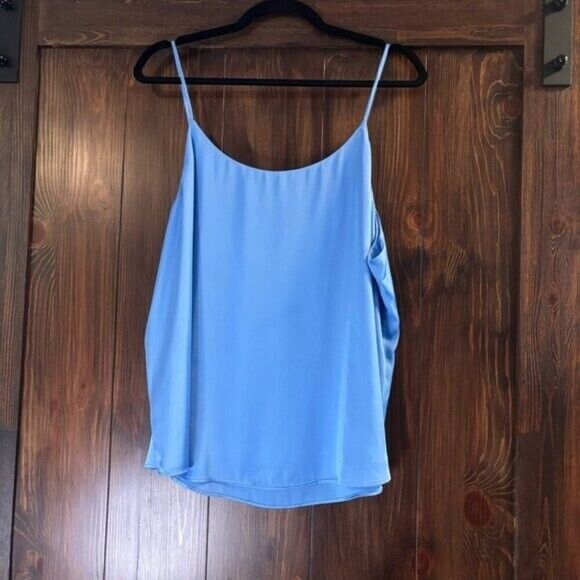 Bar III Women's Blue Satin Spaghetti-Strap Scoop-Neck Lined Camisole NWT