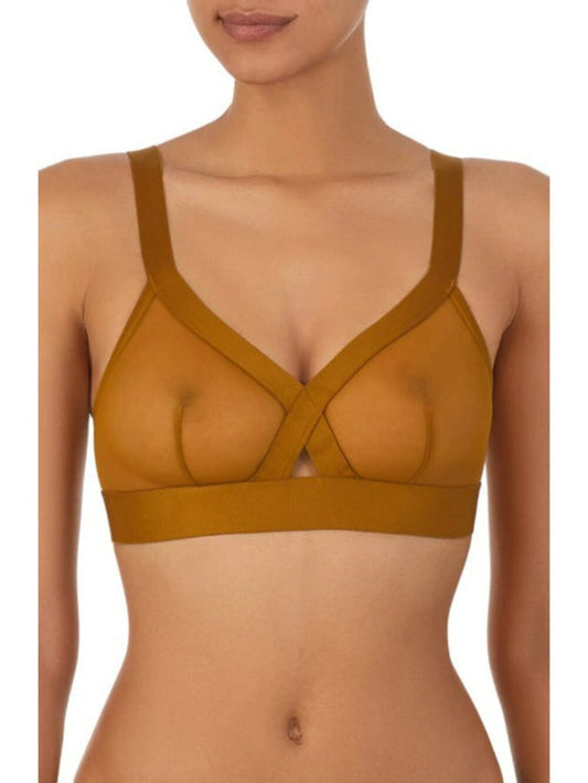 DKNY Women's Size Medium Rust Copper Sheers Unlined Mesh Bralette NWT
