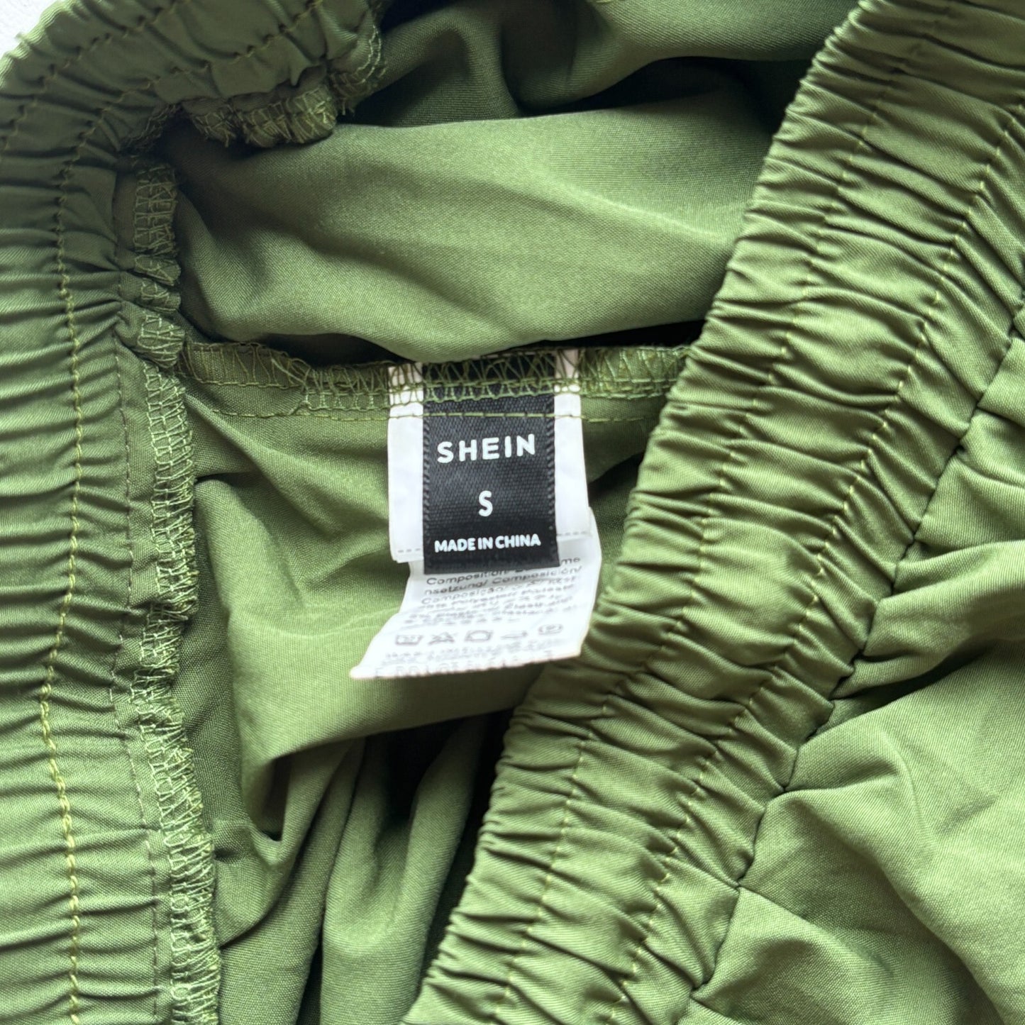 SHEIN Men's Green Solid Drawstring Shorts Daily Casual Wear NIB