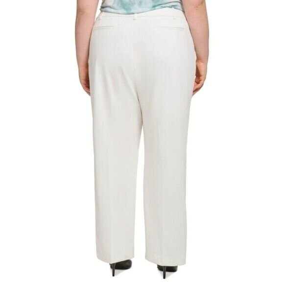 Calvin Klein Women's White High Rise Wide Leg Pants Trousers NWT