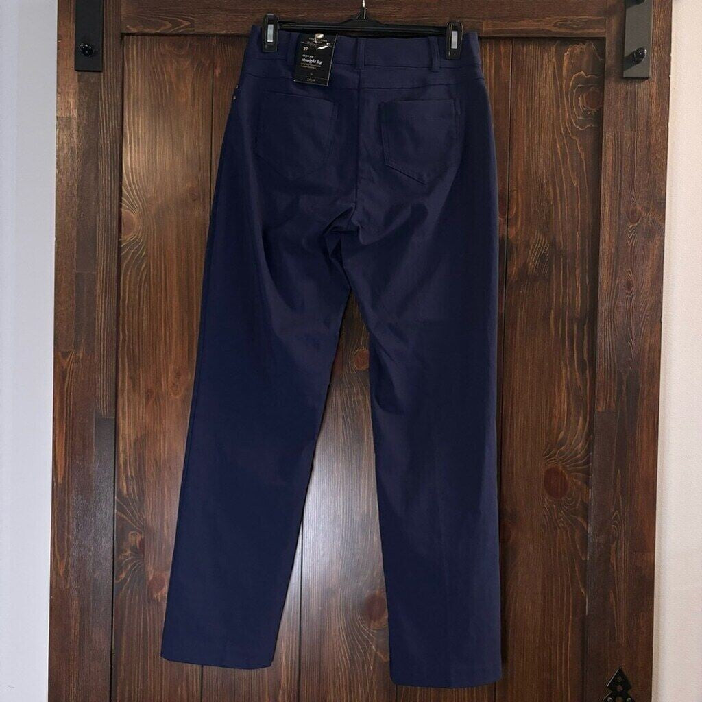 JM Collection Petite Tummy-Control Curvy Fit Navy Dress Pants NWT