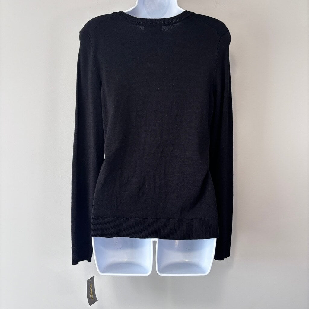 Style & Co Women's Medium Petite Black Button-Up Cardigan Sweater NWT