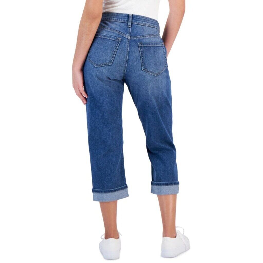 Style & Co. 4 Petite Mid-Rise Curvy-Fit Roll Cuff Capri Jeans NWT