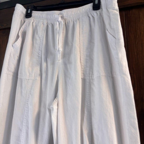 Karen Scott Size Petite XL Emilia Cotton White High-Rise Long Shorts NWOT